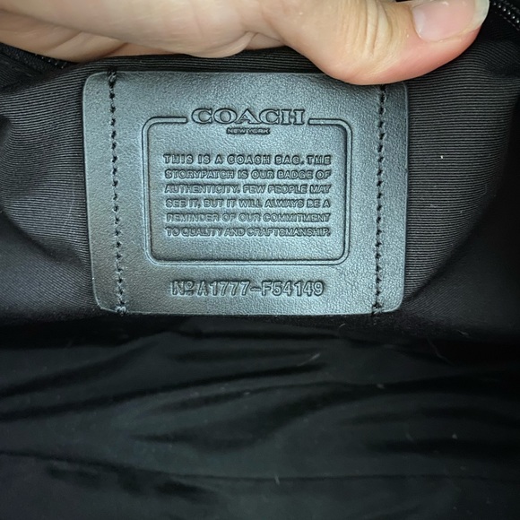 Authentic Coach leather brief case messenger bag Black leather - Picture 6 of 8